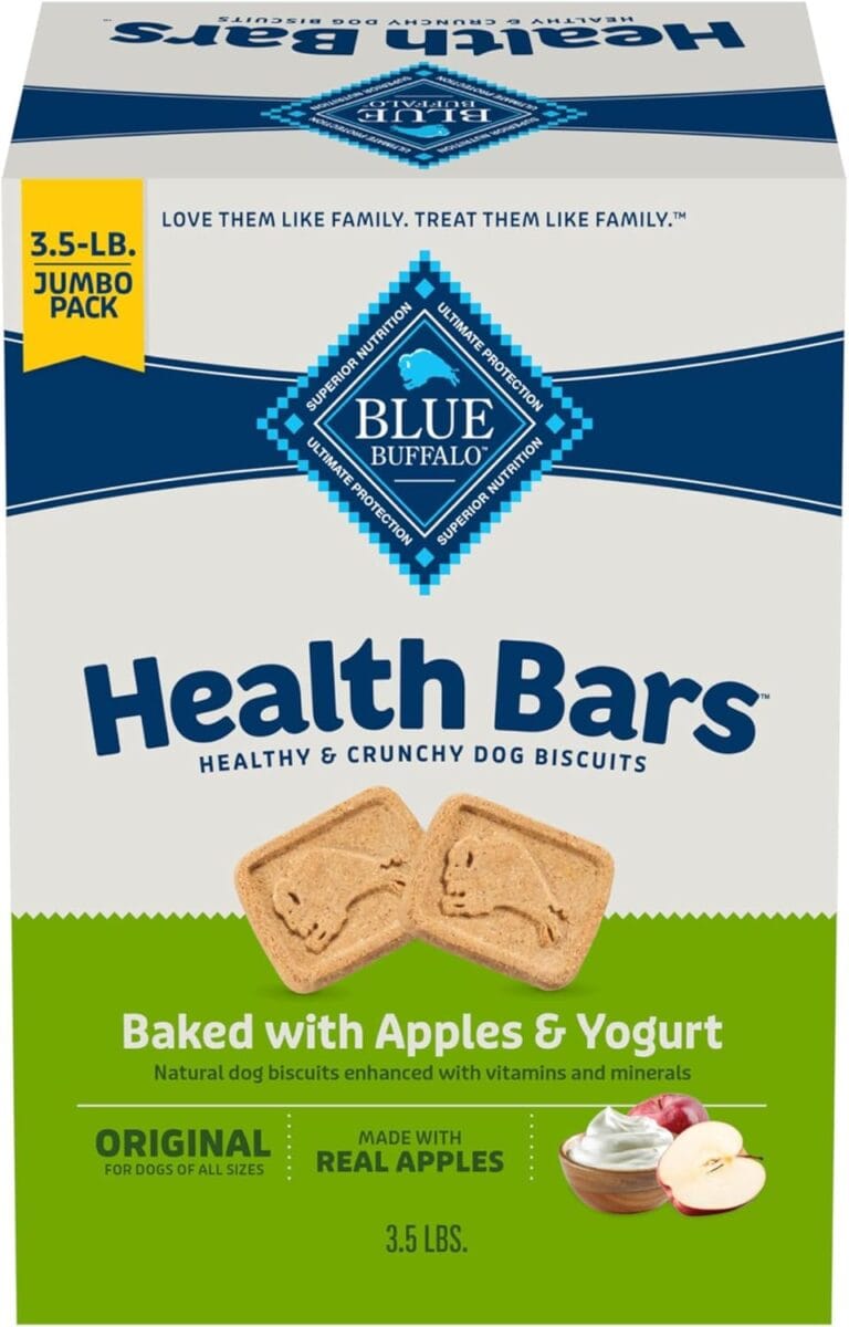 Blue Buffalo Health Bars Crunchy Dog Biscuits, Oven-Baked With Natural Ingredients, Apples & Yogurt, 3.5-lb Box