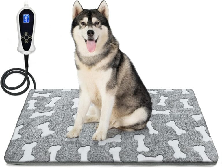 Bestio Dog Heating Pad 3421 in with Upgraded Smart Switch, Added Constant On Function UL&MET Dual Certification Puppy Heating Pad Equipped with Soft Cotton Cover-Gray