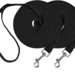 Dog/Puppy Obedience Recall Training Agility Lead - 30ft Training Leash - Great for Training, Play, Camping, or Backyard, 2 Packs Black Long Leash