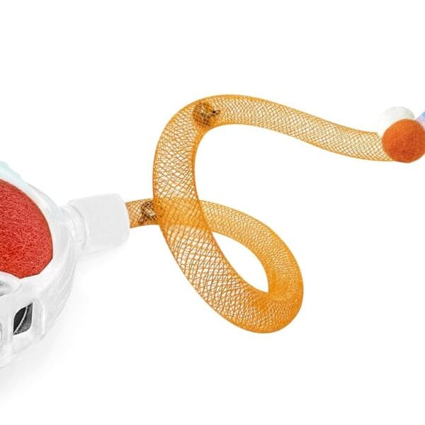 Interactive Cat Toys for Indoor Cats,The 3rd Generation Agile Moving Cat Ball with Elastic Mesh Tail,Automatic Kitten Toys for Bored Indoor Adult Cats,Motion Activated (Orange)