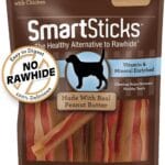 SmartBones SmartSticks With Real Peanut Butter, 25 Count, Treat Your Dog to a Rawhide-Free Chews For Dogs