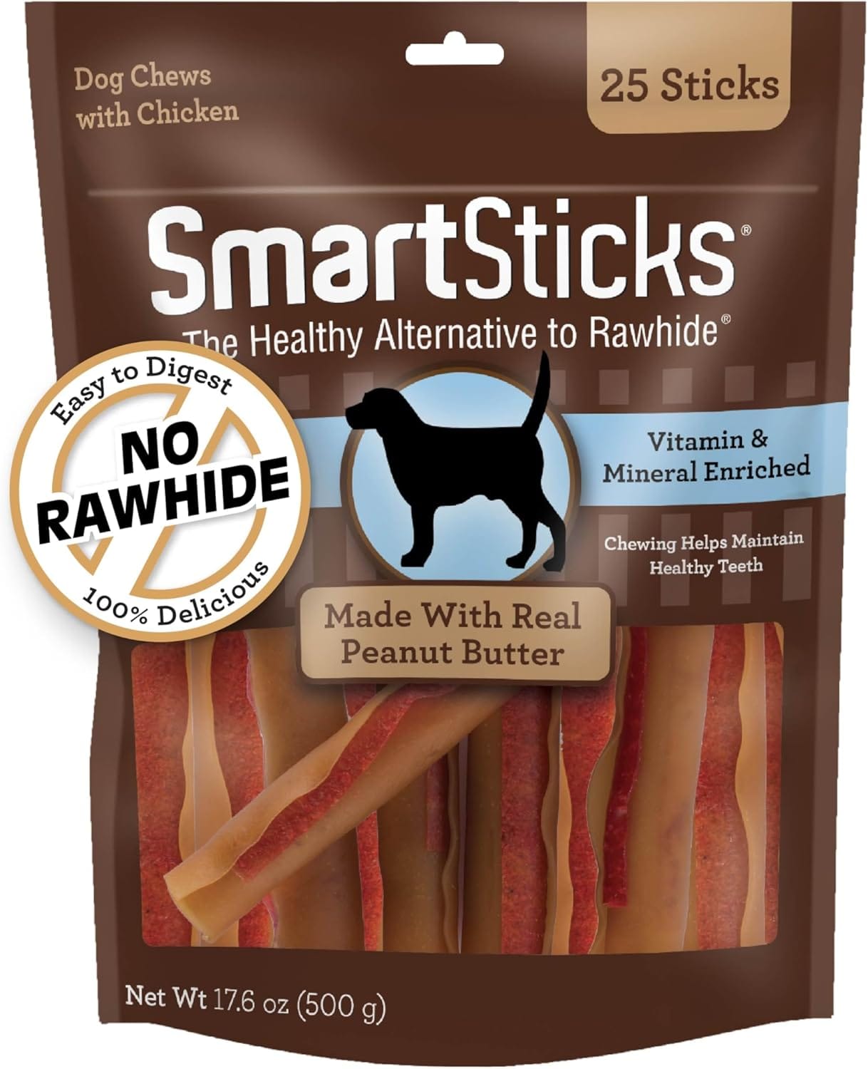 SmartBones SmartSticks With Real Peanut Butter, 25 Count, Treat Your Dog To A Rawhide Free Chews For Dogs SmartBones SmartSticks With Real Peanut Butter, 25 Count, Treat Your Dog to a Rawhide-Free Chews For Dogs