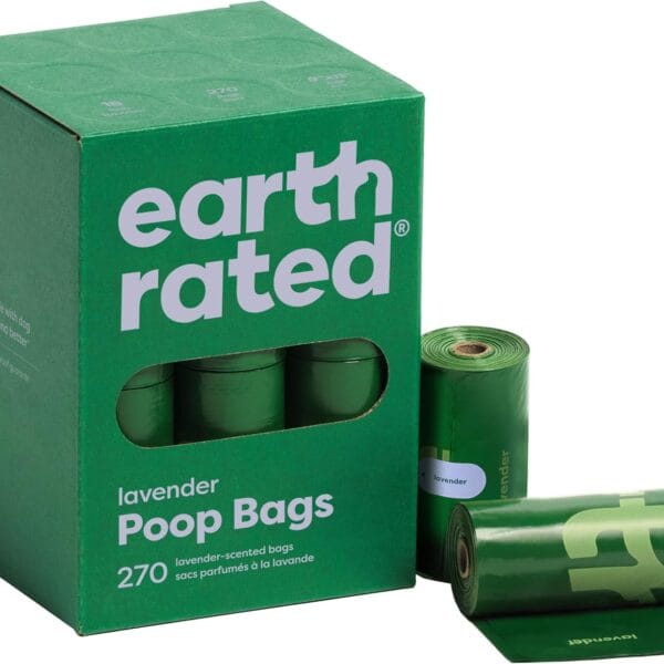 Earth Rated Poop Bags for Dogs, Guaranteed Leak Proof and Extra Thick Waste Bag Refill Rolls, Lavender Scented, 270 Count