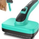 Dogs Self Cleaning Slicker Brush for Shedding & Grooming Short Long Haired Pets, Removes Loose Fur, Undercoat, Mats, Tangled for Large Medium Small Sensitive Skin of Cats. Easy to Cleaning