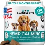 Hemp Calming Chews for Dogs - Dog Calming Chews for Anxiety Relief, Stress, Separation, Fireworks, Thunder, Travel, Vet Visits - USA Product - 120 Soft Treats with Melatonin, Chamomile, Passion Flower