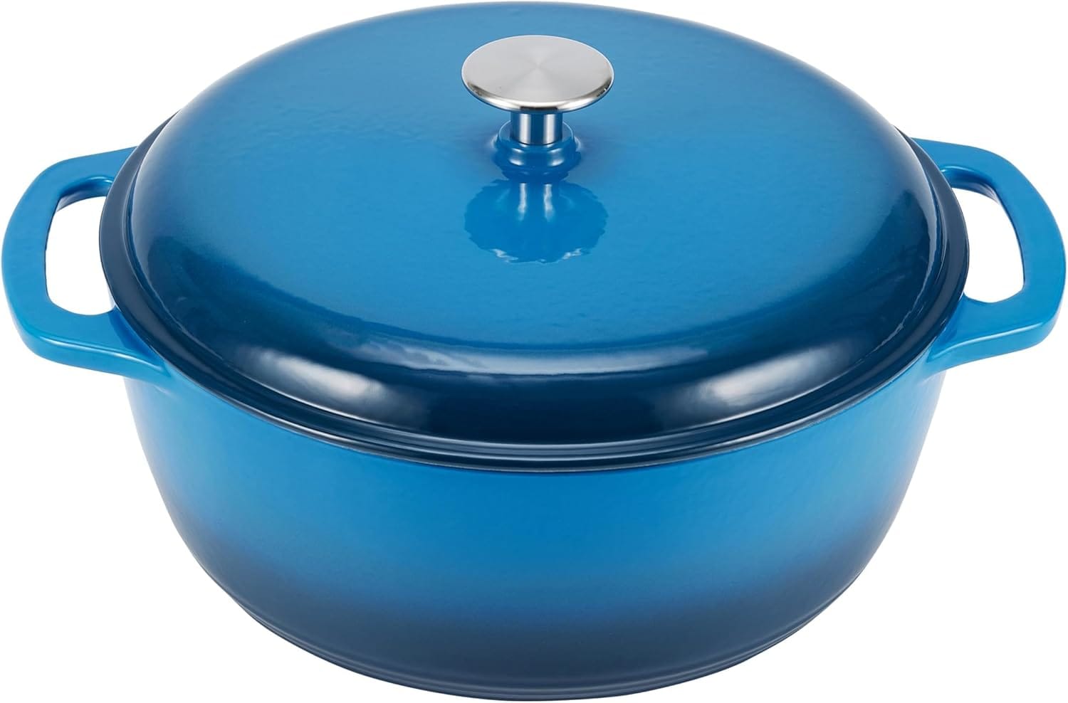 Amazon Basics Cast Iron Dutch Oven Pot With Lid, Enameled, Round, Dual Handles, Heavy Duty, Small, 4.3 Quart, Blue Amazon Basics Cast Iron Dutch Oven Pot with Lid, Enameled, Round, Dual Handles, Heavy-Duty, Small, 4.3-Quart, Blue