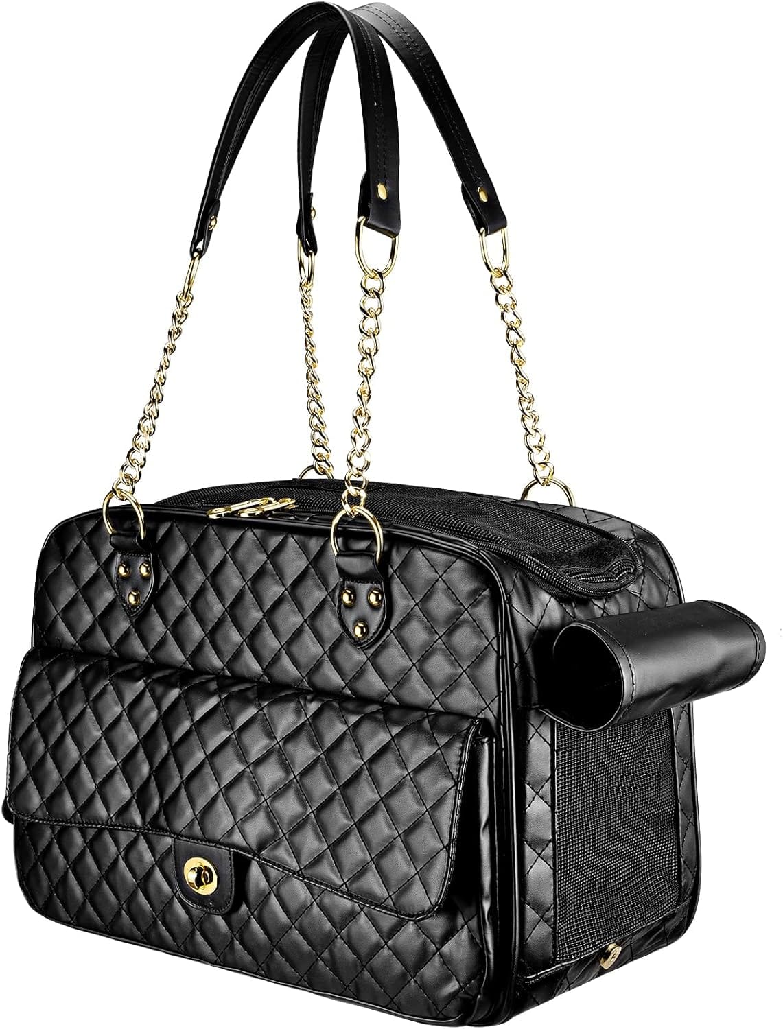 Fashion Dog Purse Carrier For Small Dogs With Large Pockets, Holds Up To 8lbs Quality PU Leather Pet Carrier, Cat Carrier, Airline Approved Puppy Purse Carrier For Travel (Black, Small Size) Fashion Dog Purse Carrier for Small Dogs with Large Pockets, Holds Up to 8lbs Quality PU Leather Pet Carrier, Cat Carrier, Airline Approved Puppy Purse Carrier for Travel (Black, Small Size)