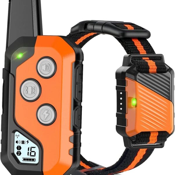 Shock Collar for Dogs, IP67 Waterproof Dog Training Collar with Remote, 3 Training Modes with Beep, Vibration, and Safe Static, Rechargeable E Collar for Large Medium