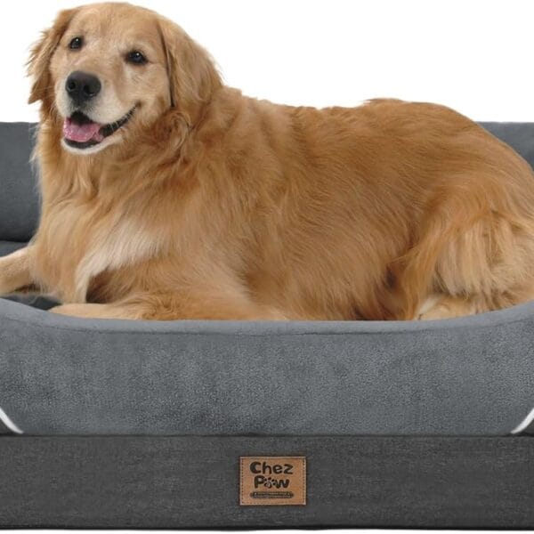 Washable Orthopedic Large Dog Bed - Removable Orthopedic Foam Dogs Beds with Bolsters Waterproof Large Dog Bed and Non-Slip Bottom Extra Large Dogs Beds Sofa