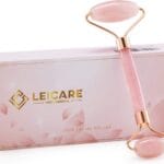 Jade Roller for Face - Rose Quartz Face Roller Skin Care - Stone Facial Roller, Face Massager for Women, Relieve Stress, Remove Wrinkles Eye Puffiness