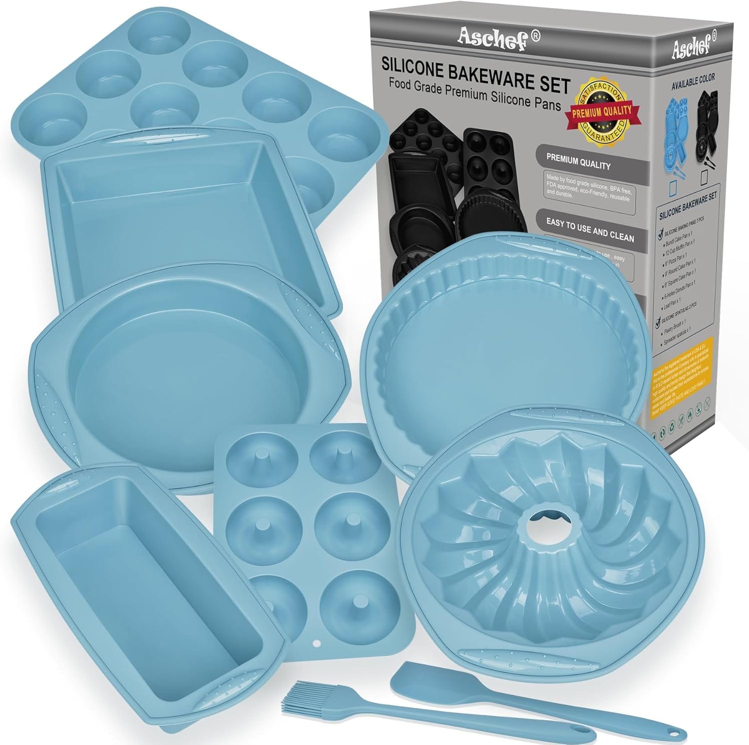 9in1 Nonstick Silicone Baking Bundt Cake Pan Cookie Sheet Molds Tray Heat Resistant Bakeware Tools Kit For Muffin Loaf Bread Pizza CupcakeUtensil 9in1 Nonstick Silicone Baking Bundt Cake Pan Cookie Sheet Molds Tray Heat Resistant Bakeware Tools Kit for Muffin Loaf Bread Pizza CupcakeUtensil