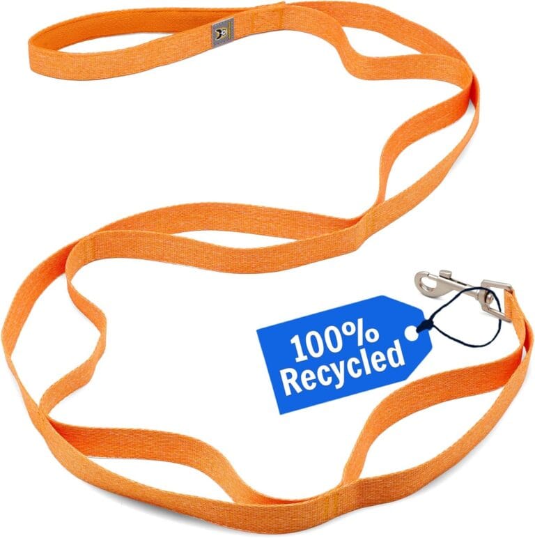 Hundefreund Recycled Dog Leash  100% Recycled Polyester  Eco-Friendly, Heavy-Duty & Lightweight with 7 Handles for Maximum Control  for All Dog Breeds and Sizes  4.5 ft (2.5 oz)