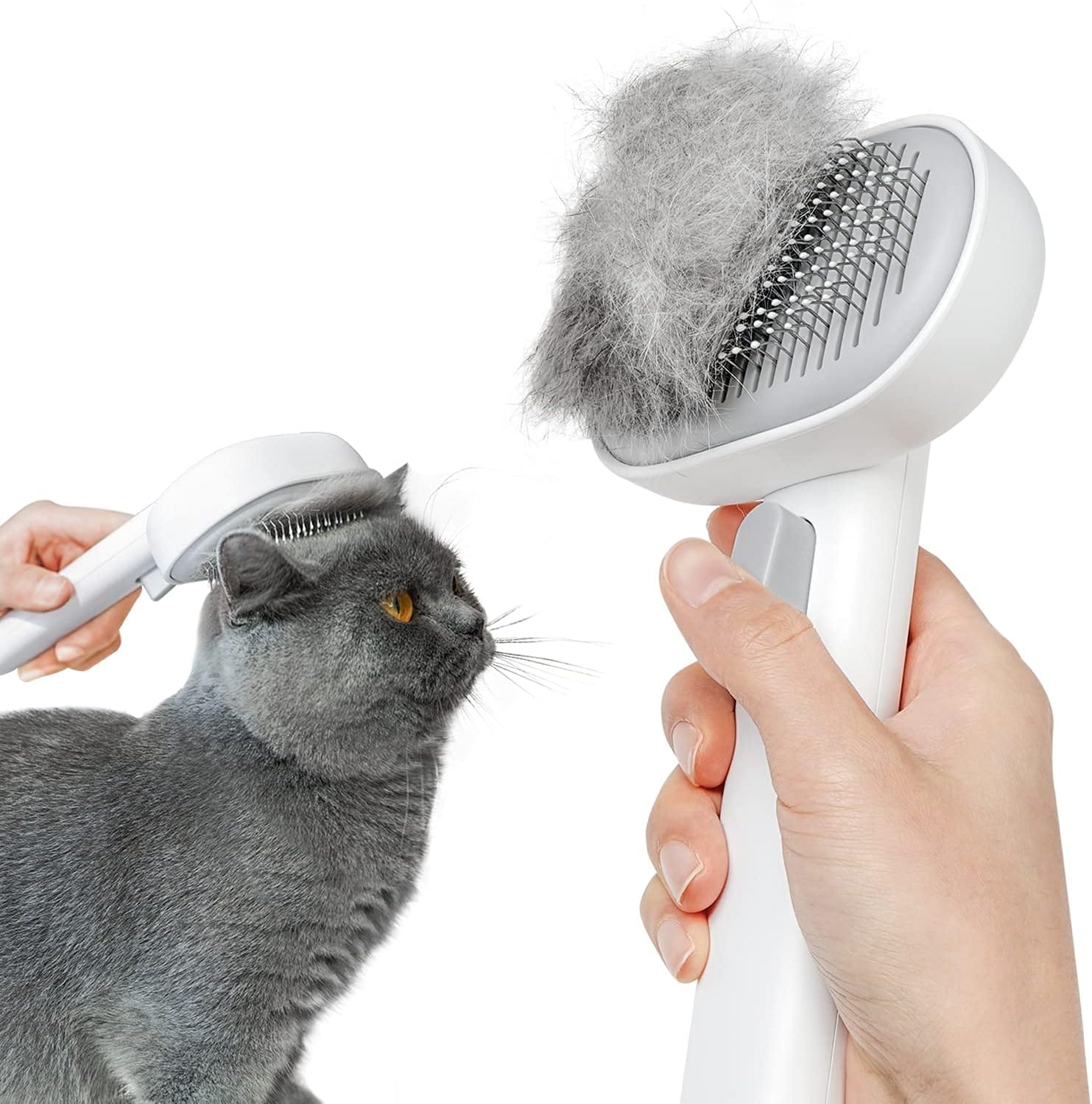 Aumuca Cat Brush For Shedding, Cat Brushes For Indoor Cats, Cat Brush For Long Or Short Haired Cats, Cat Hair Brush Cat Grooming Deshedding Brush For Dog Kitten Rabbit Massage Removes Loose Fur, White aumuca Cat Brush for Shedding, Cat Brushes for Indoor Cats, Cat Brush for Long or Short Haired Cats, Cat Hair Brush Cat Grooming Deshedding Brush for Dog Kitten Rabbit Massage Removes Loose Fur, White