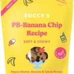 Bocce's Bakery PB Banana Chip Recipe Treats for Dogs, Wheat-Free Everyday Dog Treats, Real Ingredients, Baked in The USA, All-Natural Soft & Chewy Cookies, Peanut Butter, Bananas, & Carob, 6 oz