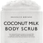 Brooklyn Botany Coconut Milk Body Scrub - Moisturizing and Exfoliating Body, Face, Hand, Foot Scrub - Fights Stretch Marks, Fine Lines, Wrinkles - Great Gifts for Women & Men - 10 oz