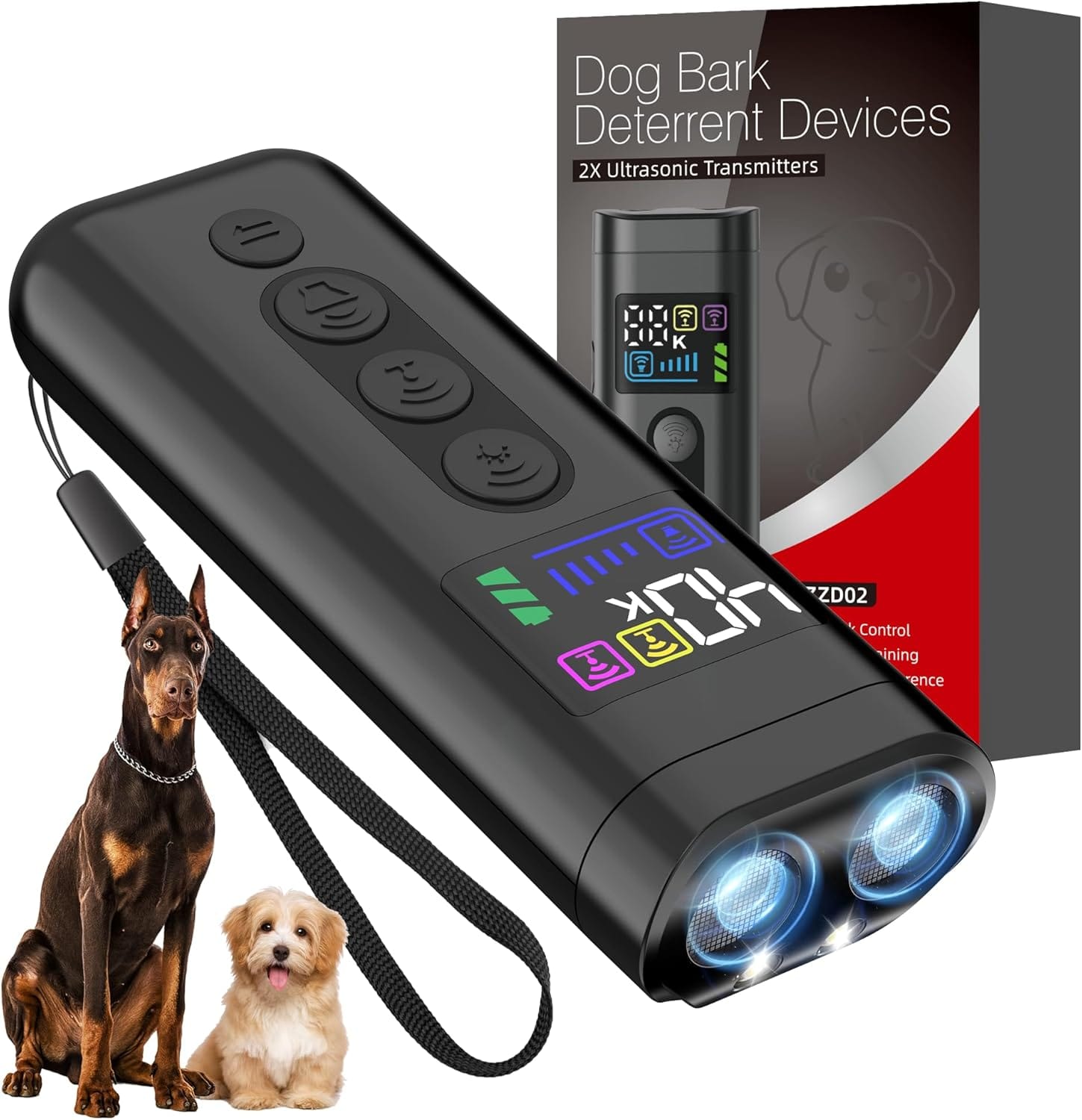 Dog Bark Deterrent Device, 65 FT Range,3X Ultrasonic Bark Deterrent Device & Ultrasonic Dog Trainer Anti Barking Device With Color Display, Safe & Effective Alternative To Bark Collars Black Dog Bark Deterrent Device, 65 FT Range,3X Ultrasonic Bark Deterrent Device & Ultrasonic Dog Trainer - Anti-Barking Device with Color Display, Safe & Effective Alternative to Bark Collars - Black