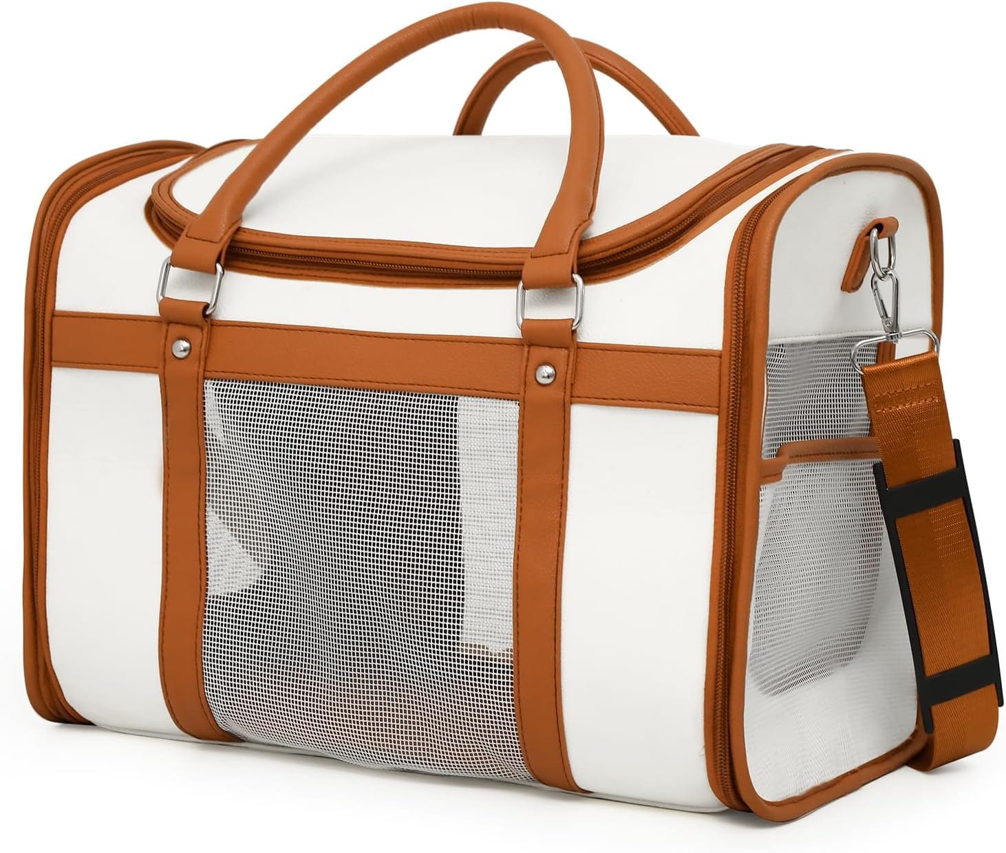 Pet Cat And Dog Cage Suitable For Medium And Small Sized Cats, Soft Side Cat Cage, Sturdy Outer Frame Design, Adjustable Shoulder Strap, Ivory White, Fashionable Pet Supplies Pet cat and Dog cage Suitable for Medium and Small-Sized Cats, Soft Side cat cage, Sturdy Outer Frame Design, Adjustable Shoulder Strap, Ivory White, Fashionable pet Supplies