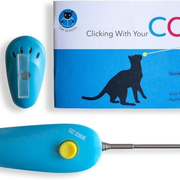 CAT SCHOOL Clicker Training Kit - 1 Target Stick, 1 Step-by-Step Instruction Booklet - Perfect for Fist Bump Training & Positive Behavior