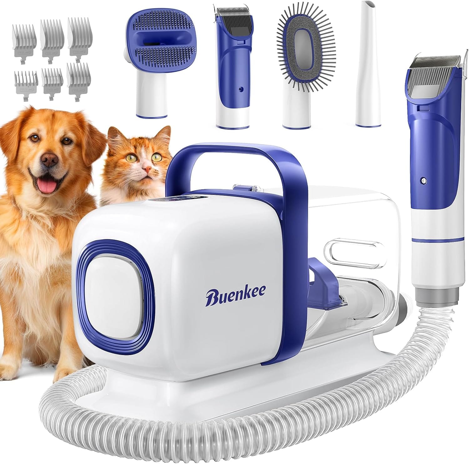 Dog Grooming Kit With Vacuum, All In One Pet Grooming Vacuum For Dogs And Cats, Low Noise Pet Hair Clipper & Shedding Brush, Dog Hair Remover, Cat Pet Groomer Set With Cleaning Brushes, White Dog Grooming Kit with Vacuum, All-in-One Pet Grooming Vacuum for Dogs and Cats, Low Noise Pet Hair Clipper & Shedding Brush, Dog Hair Remover, Cat Pet Groomer Set with Cleaning Brushes, White