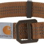 Carhartt Fully Adjustable Nylon Webbing Collars for Dogs, Reflective Stitching for Visibility, Carhartt Brown (Nylon Webbing), Medium