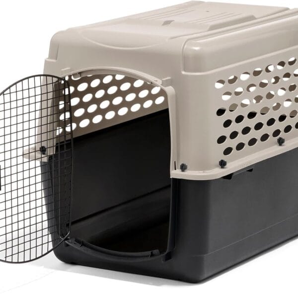 Petmate Vari Dog Kennel - Portable Dog Carriers & Crates for Large Dogs, Airline-Friendly, Durable Plastic, Pet Carrier For Home and Travel, 36 Inches, Taupe and Black