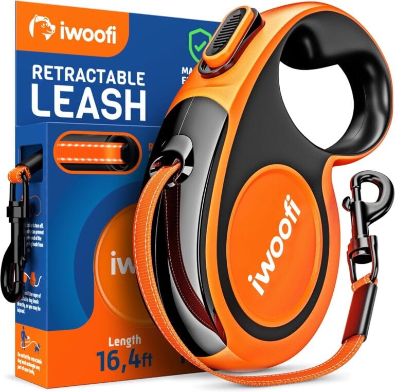 New 2025 Retractable Dog Leash 16,4 ft' - Heavy Duty Retractable Pet Leash with Anti-Slip Soft Grip - Reflective Dog Leashes with Anti - Twist Protection for Small Medium Dogs up to 50 lbs (Orange)