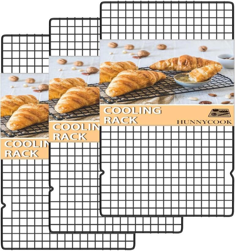 15.89.8 Cooling Rack, 3P Stainless Steel Baking Rack, Oven Safe Cooling Racks for Cooking and Baking, Black Roasting Rack & Wire Rack & Cookie Cooling Rack for Roasting, Grilling, Drying