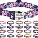 Personalized Dog Collars, Customized Dog Collar with Name and Phone Number, 10 Colors & 4 Sizes Floral Dog Collar for Puppy Small Medium Large Dogs(Pink Floral,XS)