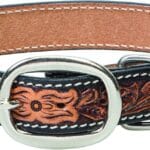 Weaver Leather Pet Floral Tooled Dog Collar, Natural, 1" x 19"