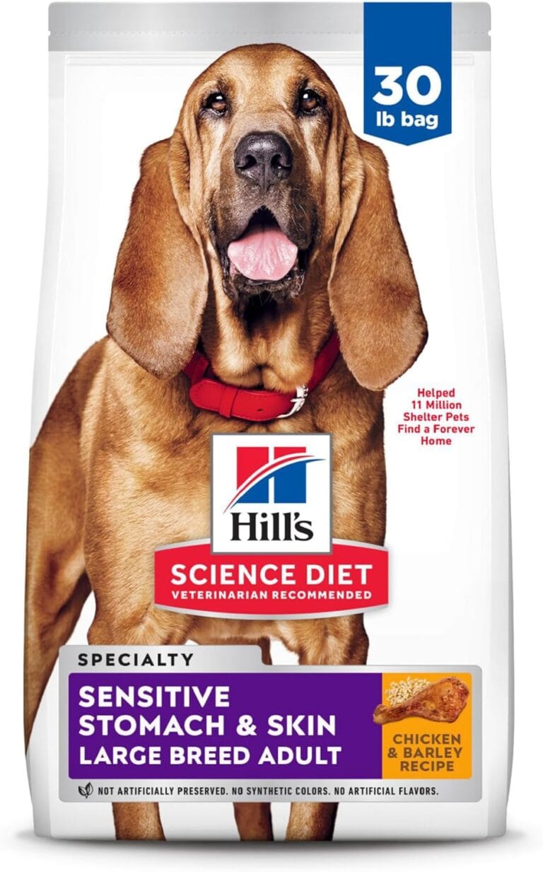 Hill's Science Diet Sensitive Stomach & Sensitive Skin Large Breed Adult Dry Dog Food 1-5, Prebiotic Fiber to Support Digestive Health, Chicken Recipe, 30 lb. Bag