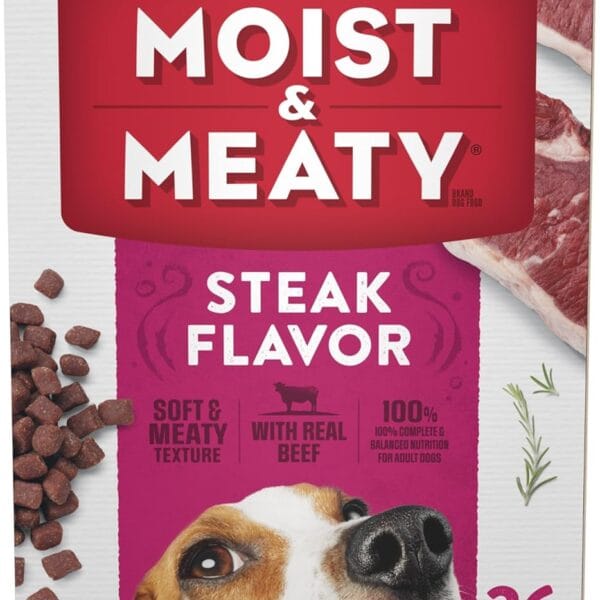 Purina Moist and Meaty Steak Flavor Soft Dog Food Pouches - 36 ct. Pouch