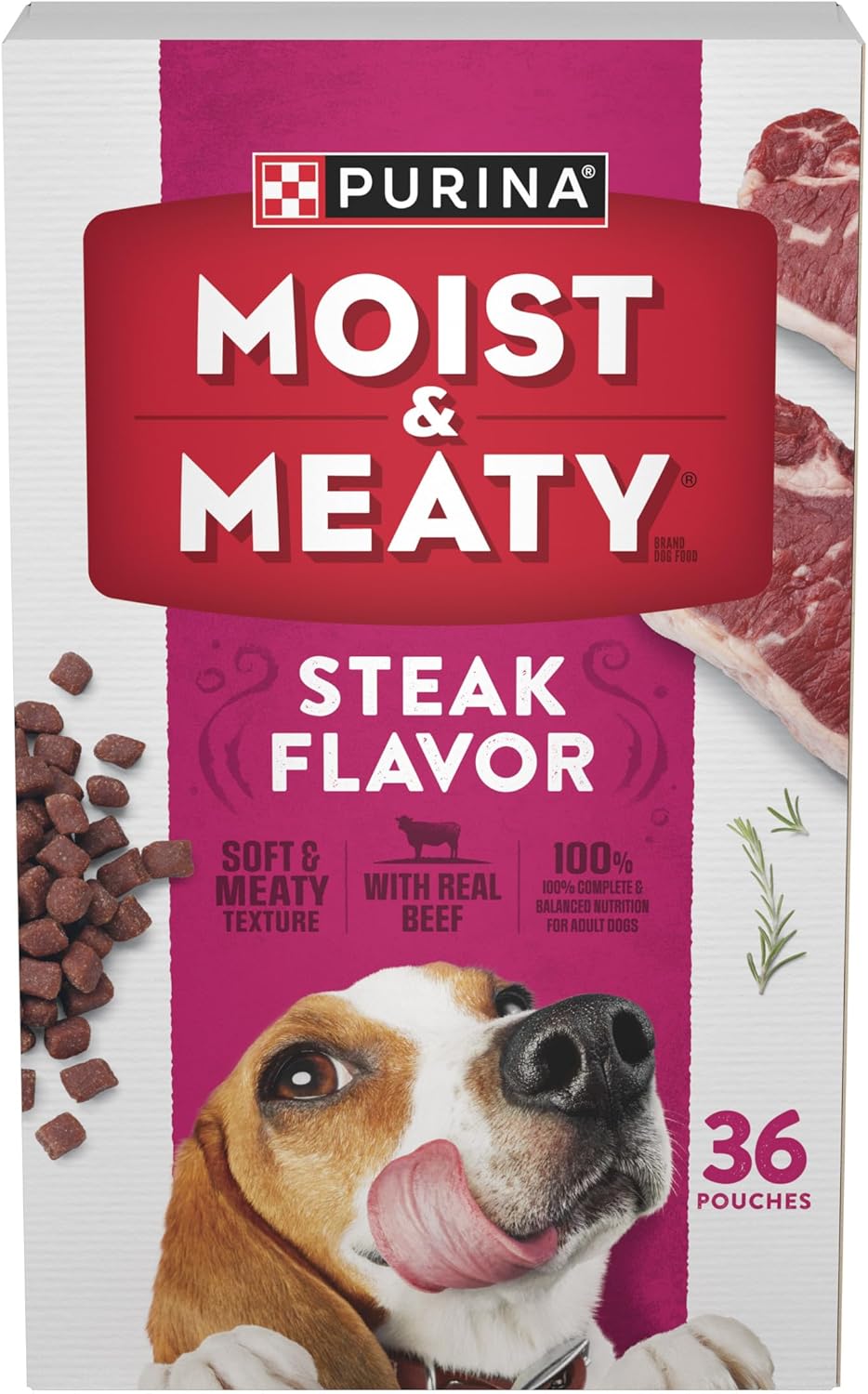 Purina Moist And Meaty Steak Flavor Soft Dog Food Pouches 36 Ct. Pouch Purina Moist and Meaty Steak Flavor Soft Dog Food Pouches - 36 ct. Pouch