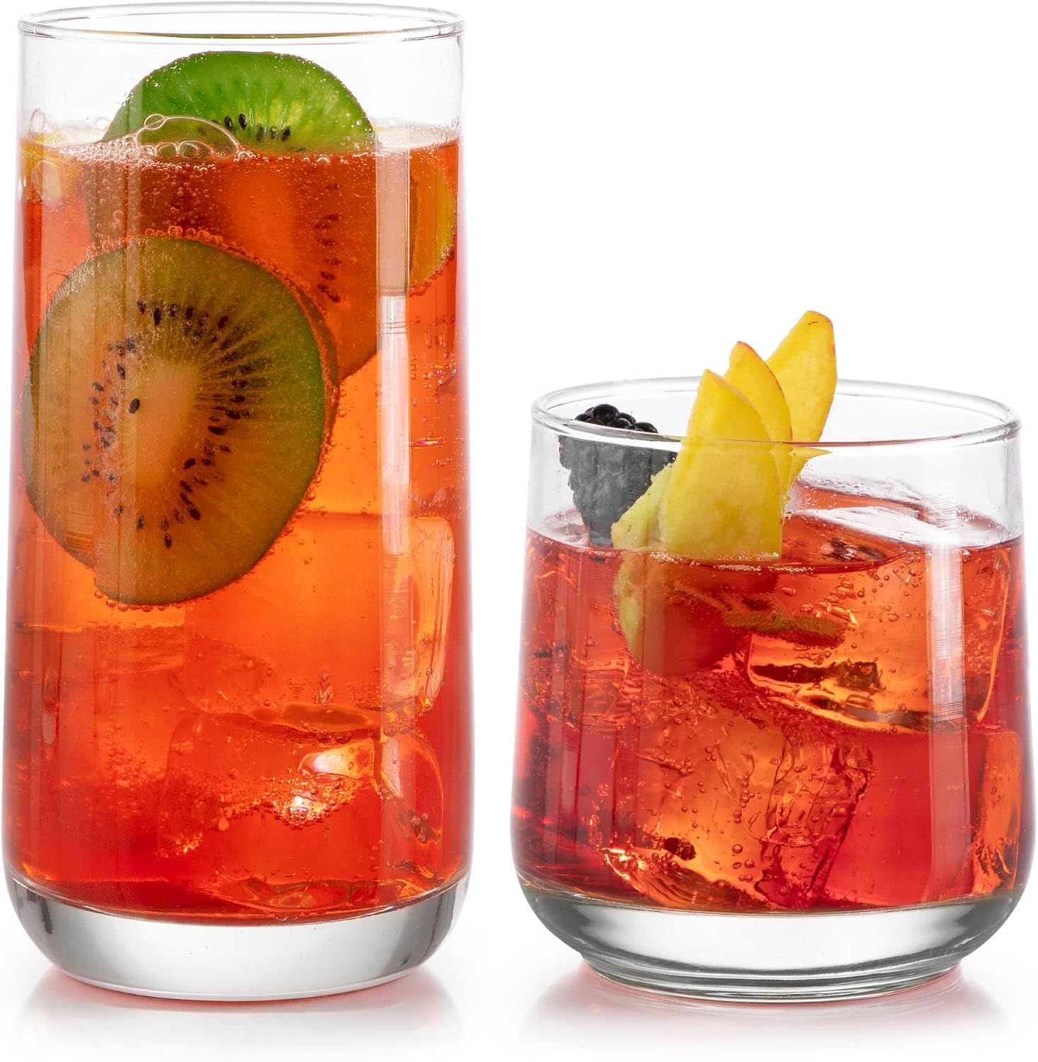 Libbey Ascent Tumbler And Rocks Drinking Glasses Set Of 16, Glass Drinking Glasses With Curvature, Versatile Glassware Set For Parties And More Libbey Ascent Tumbler and Rocks Drinking Glasses Set of 16, Glass Drinking Glasses with Curvature, Versatile Glassware Set for Parties and More