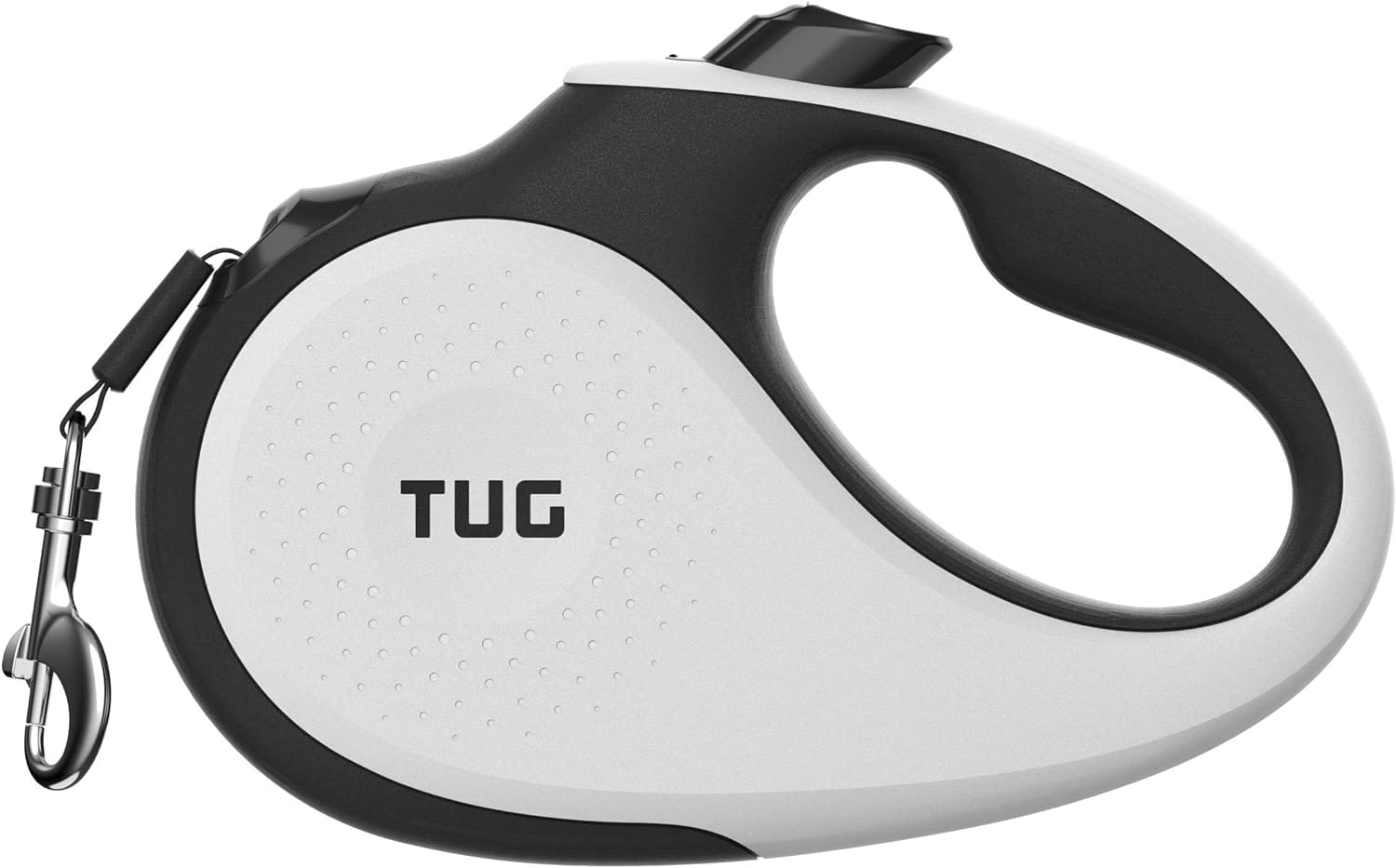 TUG 360 Tangle Free Retractable Dog Leash | 16 Ft Strong Nylon Tape | One Handed Brake, Pause, Lock (Medium, White) TUG 360 Tangle-Free Retractable Dog Leash | 16 ft Strong Nylon Tape | One-Handed Brake, Pause, Lock (Medium, White)
