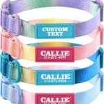 Personalized Dog Collars for Large, Medium and Small Dogs with Custom Name Tags and Phone Numbers, Gradient Adjustable Pet Collar, Sizes S-L