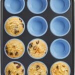 Silicone Muffin Pans for Baking with Metal Frame, Egg Bite Molds, Cupcake Pans 12 Regular Size, Muffin Tins Easy to Pop Nonstick Non Toxic Bakeware for Oven,Blue