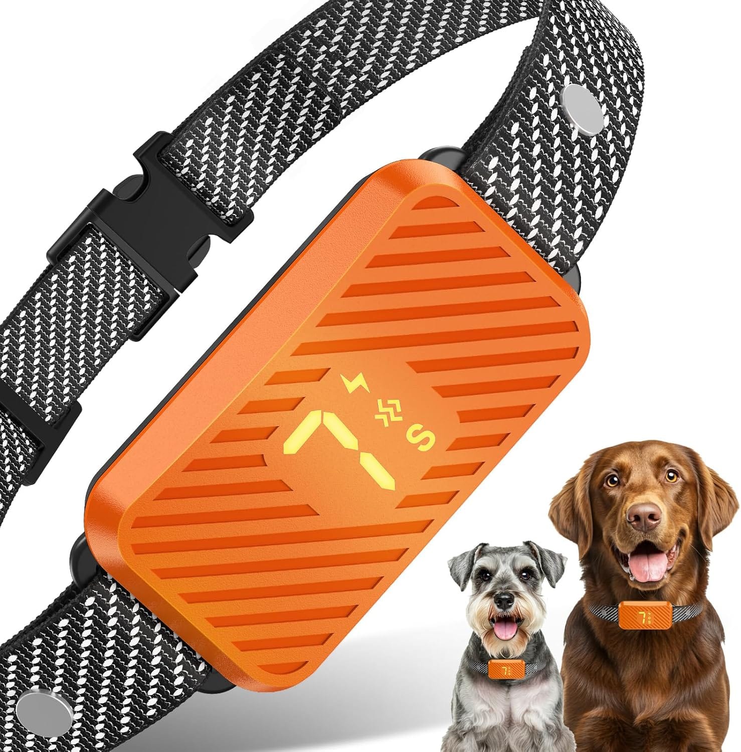 Dog Bark Collar For Large Medium Small Dogs, Effective No Bark Collar, Smart Barking Collar, Rechargeable Bark Collar With 7 Level Sensitivity, 3 Beep & Vibration Modes, Waterproof, Orange Dog Bark Collar for Large Medium Small Dogs, Effective No-Bark Collar, Smart Barking Collar, Rechargeable Bark Collar with 7-Level Sensitivity, 3 Beep & Vibration Modes, Waterproof, Orange
