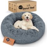 Donut Dog Bed - Premium Comfort for Anxiety Relief - Fluffy & Calming Design with Ultra-Plush Support | Cozy Round Dog Bed with Super Soft Circle Style (Size S Dark Grey)