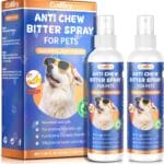 2PCS Bitter Apple Spray for Dogs to Stop Chewing, No Chew Spray for Dogs & Cats Protect Furniture Shoes Belongings, Dog Deterrent Training Aids Spray Natural No Alcohol & Trace