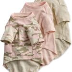 Multipack 100% Organic Cotton Dog Short Sleeve T-Shirt Pet Tees for All Breeds, Camo-Pink, Large