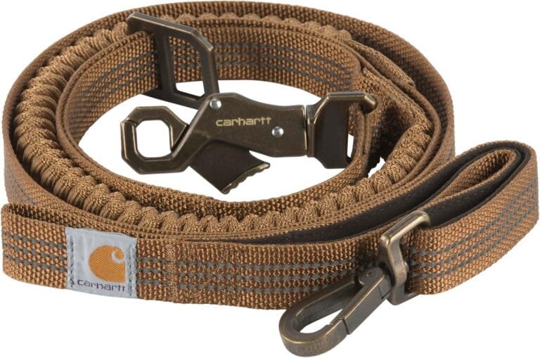 Carhartt Pet Durable Nylon Webbing Shock Absorbing Leash for Dogs, Reflective Stitching for Visibility, Carhartt Brown (Shock Absorbing), Large