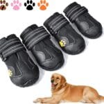 XSY&G Dog Boots,Waterproof Dog Shoes,Dog Booties with Reflective Rugged Anti-Slip Sole and Skid-Proof,Outdoor Dog Shoes for Medium to Large Dogs 4Pcs-Size6