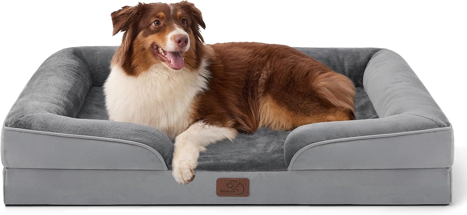 Bedsure Orthopedic Dog Beds Large Sized Dog Washable Large Dog Cat Bed Waterproof, Comfort Dogs Couch Sofa With Washable Removable Cover, Pet Bed With Nonskid Bottom, Grey, 35" Bedsure Orthopedic Dog Beds Large Sized Dog - Washable Large Dog Cat Bed Waterproof, Comfort Dogs Couch Sofa with Washable Removable Cover, Pet Bed with Nonskid Bottom, Grey, 35"