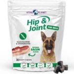 Vital Planet - Hip and Joint Soft Chews for Dogs, with Glucosamine, MSM, and Collagen from Green-Lipped Mussel - 30 Bacon Flavored Soft Chews