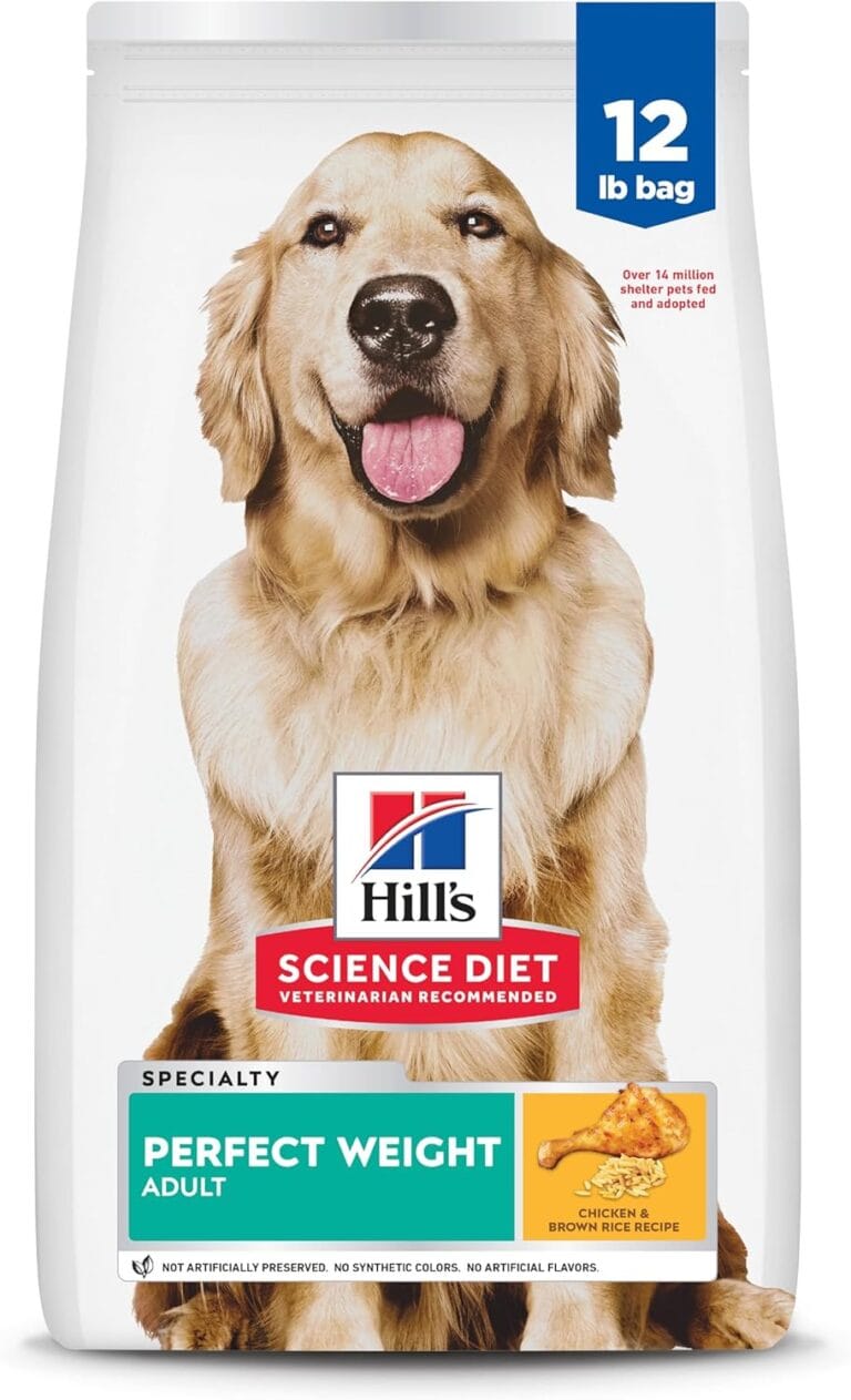 Hill's Science Diet Perfect Weight, Adult 1-6, Weight Management Support, Dry Dog Food, Chicken Recipe, 12 lb Bag