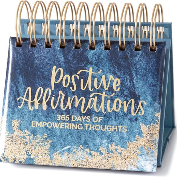 bloom daily planners Undated Perpetual Desk Easel/Inspirational Standing Flip Calendar - Motivational Page a Day - (5.25" x 5.5") - Positive Daily Affirmations