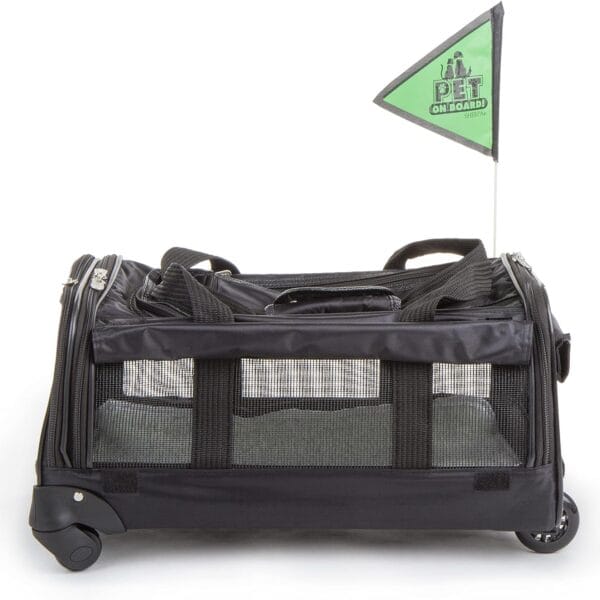 Sherpa on Wheels Indoor Pet Dog Carrier, Black Large for All Breed Sizes