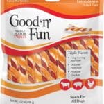 Good n Fun Triple Flavor Twists for All Dogs, 70 Count, Treat Your Dog to Long-Lasting Chews Made with Beef Hide, Pork Hide and Chicken