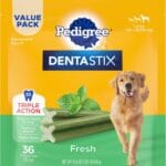 Pedigree Dentastix Large Breed Dog Treats, Fresh Flavor, 1.87 lb. Bag (36 Treats)