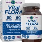 Vital Planet - Vital Flora Ultra Daily Probiotic 60 Billion CFU, Diverse Strains, Organic Prebiotics, Immune Support, Bloating Relief, Digestive Health Probiotics for Women and Men 30 Capsules